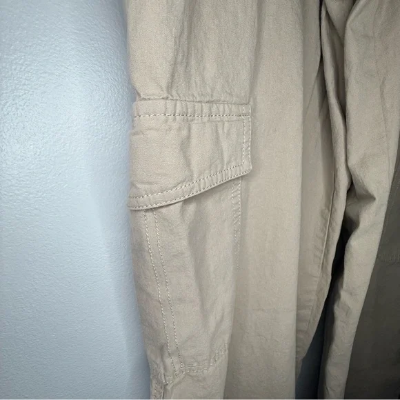White Fox Boutique Tan Cargo Pants Womens Small Beige Cotton Utility Straight - Picture 4 of 8